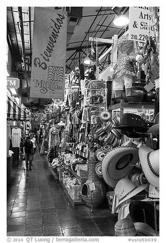 Market Square. San Antonio, Texas, USA (black and white)