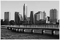 Austin skyline. Austin, Texas, USA ( black and white)