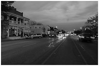 Main street. Fredericksburg, Texas, USA ( black and white)