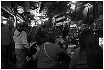 Inside White Elephant bar. Fort Worth, Texas, USA ( black and white)