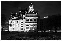 Courthouse at night. Fort Worth, Texas, USA ( black and white)