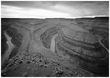 Goosenecks of the San Juan River. Bears Ears National Monument, Utah, USA ( black and white)