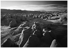 Goblin Valley from the main viewpoint, sunrise, Goblin Valley State Park. USA ( black and white)