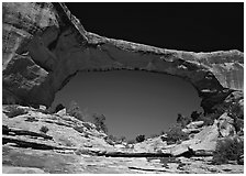 Owachomo Bridge, Natural Bridges National Monument. Utah, USA (black and white)