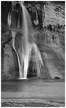 Lower Calf Creek Falls and pool. Grand Staircase Escalante National Monument, Utah, USA ( black and white)