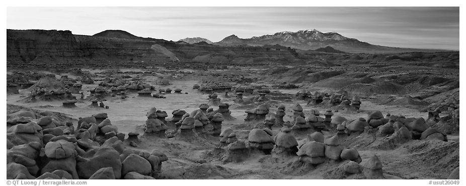 Goblin Valley landscape. Utah, USA (black and white)