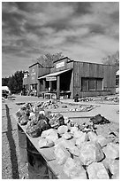 Rock shop. Utah, USA ( black and white)