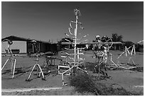 Modern sculptures, Hanksville. Utah, USA (black and white)