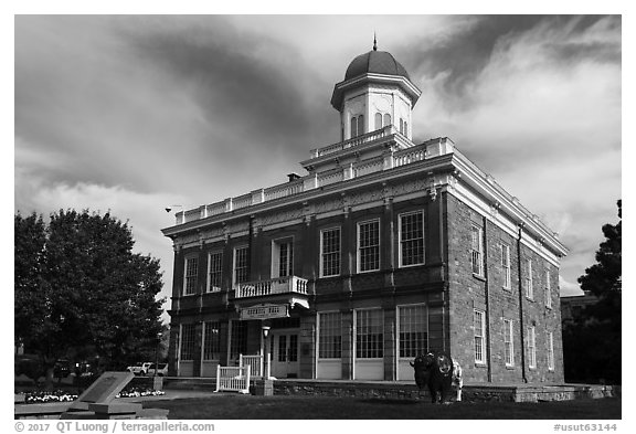 Historic Council Hall. Utah, USA (black and white)