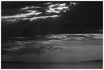 Storm clouds and sunset, Great Salt Lake. Utah, USA ( black and white)