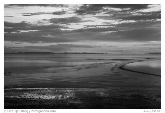 Sunset over Great Salt Lake. Utah, USA (black and white)