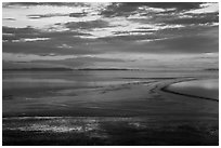 Sunset over Great Salt Lake. Utah, USA ( black and white)