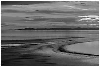 Great Salt Lake sunset. Utah, USA ( black and white)