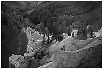 Colorful eroded rocks. Cedar Breaks National Monument, Utah, USA ( black and white)