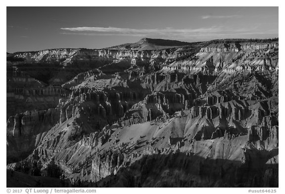 Cedar Breaks Amphitheater from Point Supreme. Cedar Breaks National Monument, Utah, USA (black and white)