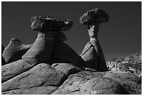 Rimrock Hoodoos. Grand Staircase Escalante National Monument, Utah, USA ( black and white)