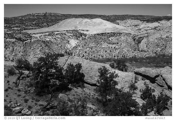 Cockscomb Fault and Yellow Rock. Grand Staircase Escalante National Monument, Utah, USA (black and white)