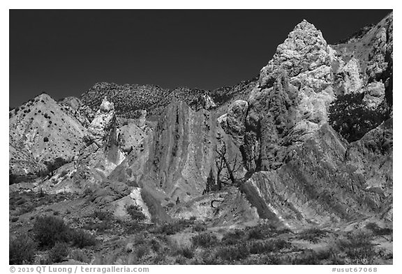 Candyland Hill. Grand Staircase Escalante National Monument, Utah, USA (black and white)