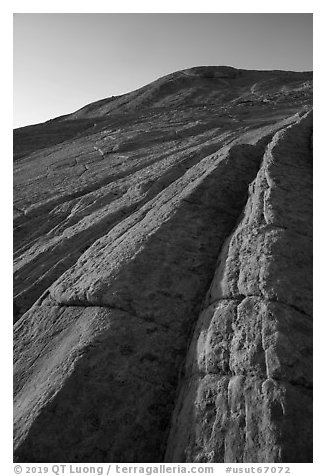 Sandstone swirls, Yellow Rock. Grand Staircase Escalante National Monument, Utah, USA (black and white)