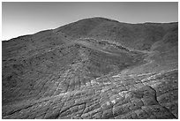 Expanse of cross-bedded sandstone leading to summit of Yellow Rock. Grand Staircase Escalante National Monument, Utah, USA ( black and white)