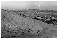 Moon and Cockscomb Anticline. Grand Staircase Escalante National Monument, Utah, USA ( black and white)