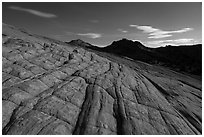 Yellow Rock cross-bedding by moonlight. Grand Staircase Escalante National Monument, Utah, USA ( black and white)
