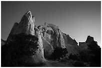 Grosvenor Arch at dawn. Grand Staircase Escalante National Monument, Utah, USA ( black and white)