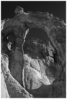 90-foot span of Grosvenor Arch. Grand Staircase Escalante National Monument, Utah, USA ( black and white)
