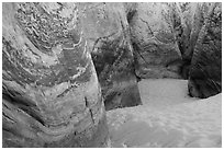 Entrance to Zebra Slot Canyon. Grand Staircase Escalante National Monument, Utah, USA ( black and white)