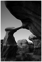 Metate Arch, twilight. Grand Staircase Escalante National Monument, Utah, USA ( black and white)