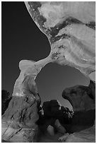 Metate Arch at night. Grand Staircase Escalante National Monument, Utah, USA ( black and white)