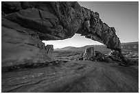 Sunset Arch, dawn. Grand Staircase Escalante National Monument, Utah, USA ( black and white)