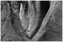 Series of arches in Peek-a-Boo slot canyon. Grand Staircase Escalante National Monument, Utah, USA ( black and white)