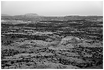 Expanses of sandstone, sunset. Grand Staircase Escalante National Monument, Utah, USA ( black and white)