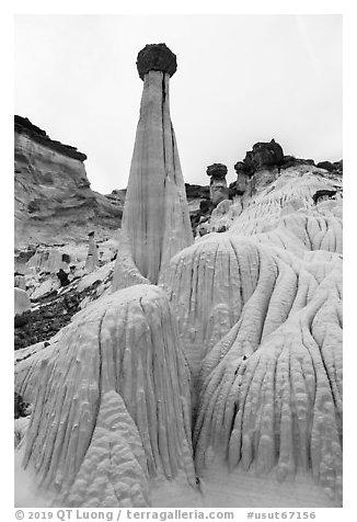 Wahweap Hoodoos. Grand Staircase Escalante National Monument, Utah, USA (black and white)