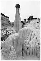 Wahweap Hoodoos. Grand Staircase Escalante National Monument, Utah, USA ( black and white)