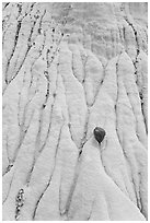 Close up of silt stone with erosion patterns and rock. Grand Staircase Escalante National Monument, Utah, USA ( black and white)