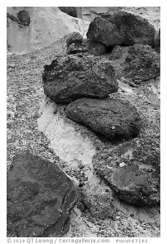 Rocks and siltstone. Grand Staircase Escalante National Monument, Utah, USA (black and white)