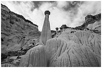 Wahweap Hoodoos and silt stone badlands. Grand Staircase Escalante National Monument, Utah, USA ( black and white)