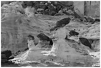 Caprocks, Rocks, and cliffs. Grand Staircase Escalante National Monument, Utah, USA ( black and white)