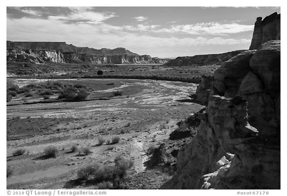 Wahweap Wash. Grand Staircase Escalante National Monument, Utah, USA (black and white)