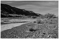 Wahweap Wash bed. Grand Staircase Escalante National Monument, Utah, USA ( black and white)