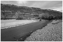 Paria Riverbanks, Old Pahrea. Grand Staircase Escalante National Monument, Utah, USA ( black and white)