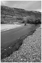 Paria River and cliffs. Grand Staircase Escalante National Monument, Utah, USA ( black and white)