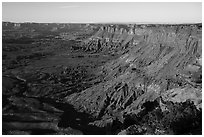 Lockhart Basin Canyon Rims from Needles Overlook. Bears Ears National Monument, Utah, USA ( black and white)