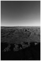 Indian Creek from Needles Overlook at night. Bears Ears National Monument, Utah, USA ( black and white)