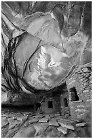 Fallen Roof Ruin. Bears Ears National Monument, Utah, USA ( black and white)