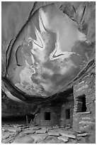 Fallen Roof Ruin, Road Canyon. Bears Ears National Monument, Utah, USA ( black and white)