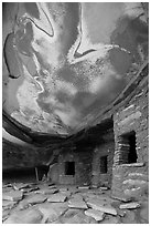 Fallen Roof House, Road Canyon. Bears Ears National Monument, Utah, USA ( black and white)