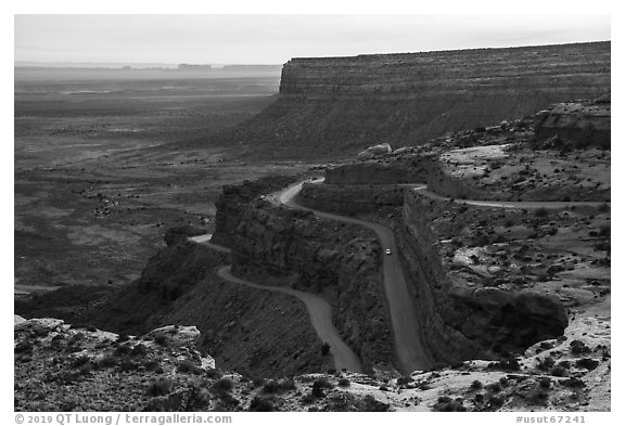 Moki Dugway. Bears Ears National Monument, Utah, USA (black and white)